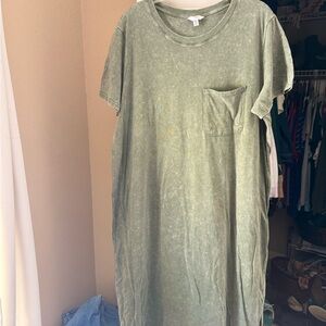 Time and Tru Olive T-Shirt Dress